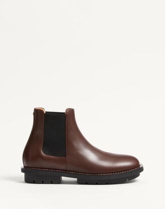 Valentino Garavani Stivaletto Urbie In Vitello Uomo BARK BROWN 44.5