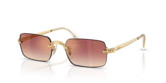 Ray-Ban RB39280018H Metal-frame Rectangle Sunglasses - Gold