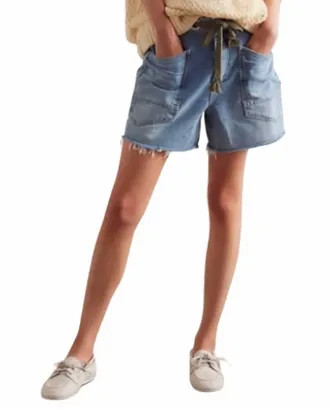 Free People Womens Moxie Barrel Shorts In Truest Blue