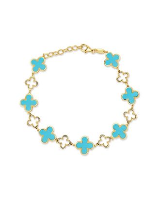 Italian Gold, Inc 14K Turquoise Station Chain Bracelet