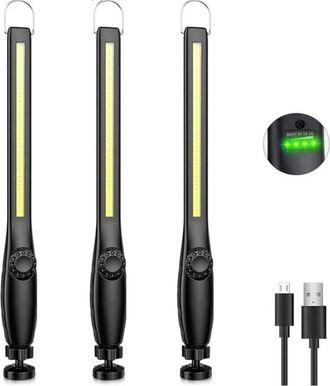 OEM Baladeuse Led - 600 Lm Cob - Rechargeable 2200 Mah - Garage Atelier Chantier Camping - 3 Unidades