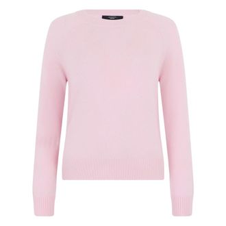Max Mara Cashmere Knitwear, female, Pink, Size: XS Cashmere Crew-Neck Sweater