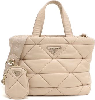 Prada Beige Leather Tote Bag (Pre-Owned)