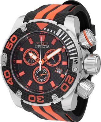 Invicta Sea Hunter 48993 Heren Horloge - Quartz Uurwerk - Roestvrij Staal met zwarte Wijzerplaat - 52mm