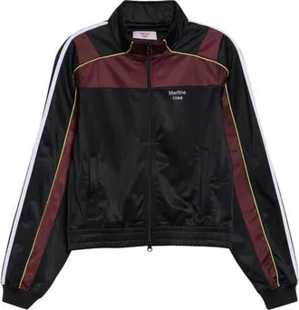 Martine Rose Shrunken Track Jacket in Black Burgundy at Nordstrom, Size X-Large