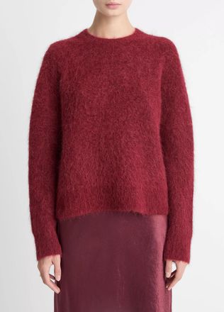 Vince Crew Brushed Sweater In Rose Wine