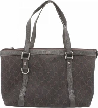 Gucci Brown Denim Tote Bag (Pre-Owned)