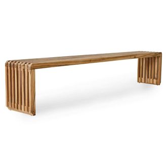 HKliving Slatted Bank 180 cm, Teak natur