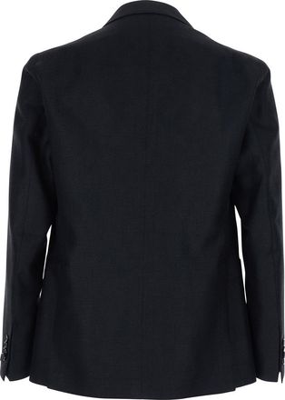 Tagliatore Mens Single-Breasted Jacket Montecarlo Blue Virgin Wool Blazers