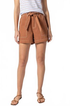 Lilla P Belted Canvas Short In Bronze