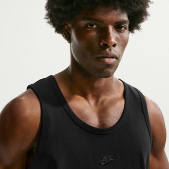 Nike Mens Nike Sportswear Premium Essentials Tank Top in Black | IH1915-010