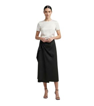 Lanvin Black Solid Midi Skirt