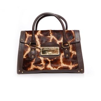 Dolce & Gabbana Dolce & Gabbana, handtas van bruin leer met giraffeprint van kalfsleer