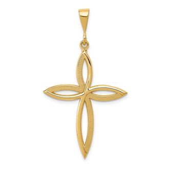 Diamond2Deal 14k Yellow Gold Passion Cross Pendant