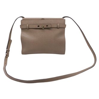 Valextra Brera B-Tracollina Crossbody Bag in Beige Calf Leather