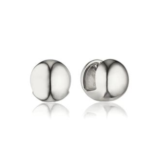 Lily & Roo Silver Dome Ball Huggie Hoop Earrings