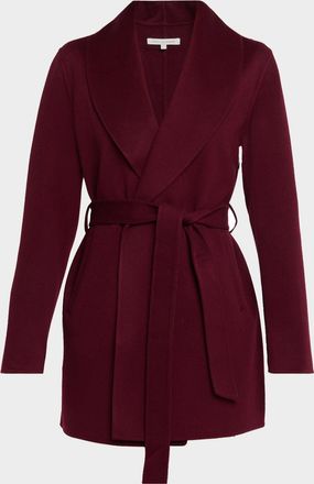 Sofiacashmere Double Face Wool-Cashmere-Blend Belted Wrap Coat
