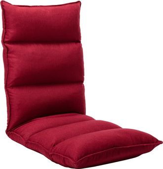vidaXL Vidaxl - Tumbona De Suelo Plegable De Tela Rojo Vino Tinto