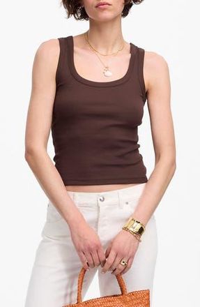 Madewell Scoop Neck Regenerative Cotton Rib Tank in Henna at Nordstrom Rack, Size X-Large