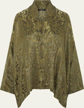 Eskandar A-Line Metallic Brocade Shirt