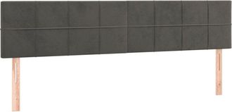 vidaXL Cabecero Con Led De Terciopelo Gris Oscuro 200x5x78/88 Cm Vidaxl