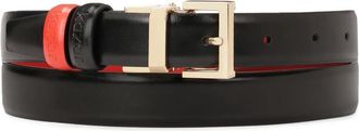Kazar Zwart en rood dubbelzijdige jurkriem - Dames - Riemen - Zwart - 80 CM - Leer - Accessoires
