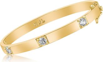 Kenneth Jay Lane Cubic Zirconia Station Bangle Bracelet in Gold Plated Brass at Nordstrom