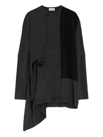 Christophe Lemaire Blusa asimmetrica plissettata - Grigio