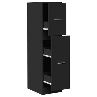 Berkfield Home Apothecary Cabinet Black 30x41x118 cm Engineered Wood | Size: 30 x 41 x 118 cm