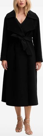 Simona Corsellini Wollen jas met ceintuur - Zwart