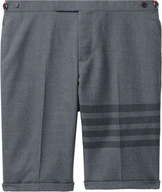 Thom Browne 4-Bar wool-blend shorts - men - Polyester/Wool - 1 - Grey