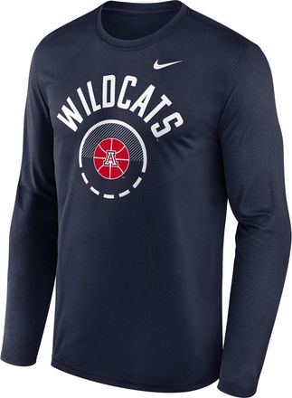 Nike Arizona Courtside Nike Mens Dri-FIT College Long-Sleeve T-Shirt in Blue | 02TJ41SUAN-FFP