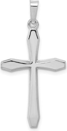 Diamond2Deal 14k White Gold Polished Cross Pendant