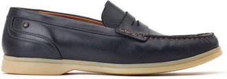 Base London Marlin Penny Mens Leather Loafer Shoes - Navy - Size UK 10