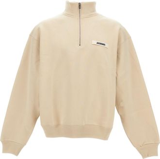 Jacquemus High Neck GROS GRAIN Sweatshirt with Metal Zip and Logo