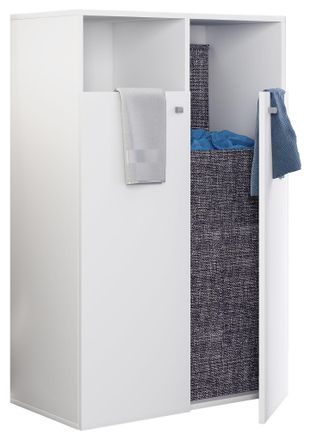 ebuy24 Ebuy24 - Gabinete De Ropa De Madera Vcm Descanso De Ropa Cesta De Lavander&iacute;a Dimensiones Aprox. Al. 110 X An. 80 X T. 39 Cm - Dreso Xl 2f (blanco)