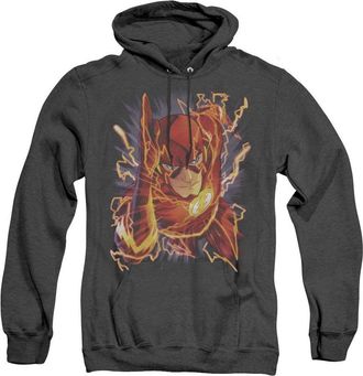 Gildan Justice League of America Flash 1 Adult Heather Hoodie / Hooded Sweatshirt