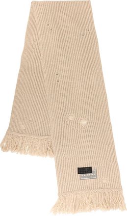 Maison Margiela Wool Blend Scarf With Distressed Effect-Uomo