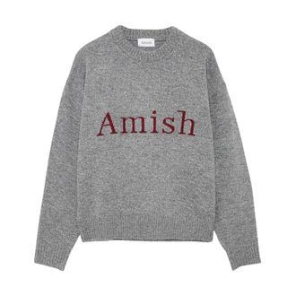 Amish Truien & Vesten, Heren, Grijs, S, Wol, Crew Neck Mulin&eacute;