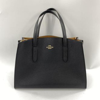 Coach Black Leather Tote Bag (Pre-Owned)