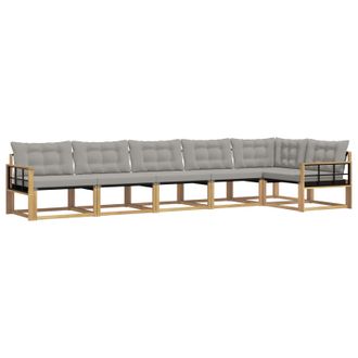 vidaXL Conjunto De Sof&aacute;s De Exterior 6 Pcs Blanco Y Gris Claro Vidaxl