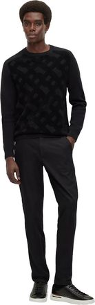 HUGO BOSS Heren Regular Raglan Casual Sweater Top met lange mouwen (Zwart)
