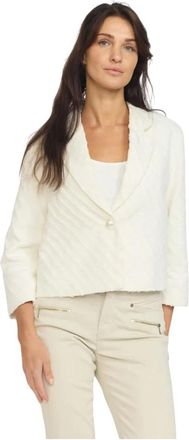 2-Biz Witte Blazer met &frac34; Mouwen - Dames - Blazers - Wit - 2XL - Jassen