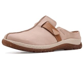 Clarks Orlene Clogs Womens Flat Shoes Taupe Nubuck : 9.5 B - Medium, Leather