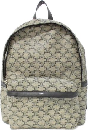 Celine Beige Coated Canvas Leather Backpack (Pre-Owned)