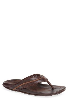 Olukai Mea Ola Flip Flop in Dark Java /Dark Java at Nordstrom, Size 10