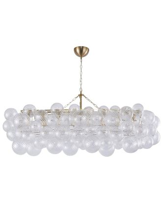 Bethel International 12-Light Chandelier With Swirl Glass Shades