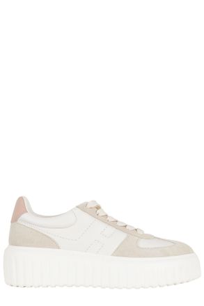 Hogan Natural H-Stripes Basket Side-Logo Leather Sneakers