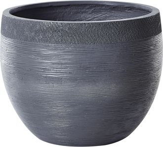 Beliani Beliani - Maceta Gris 50 Cm Macetero Mezcla Arcilla Fibra Resistente Uv Zakros