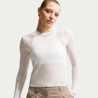 Nike Womens Nike Sportswear Airreverent Long-Sleeve Top in Blue | IQ0429-405